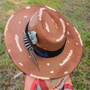 Brown Feathered Women's Hat
